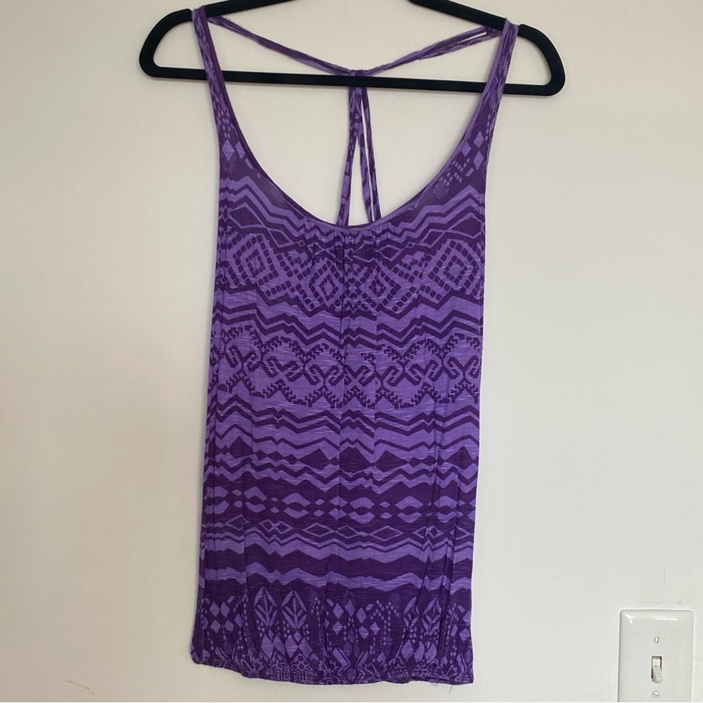 Forever 21 XXI Vintage Boho purple yoga tank top size small